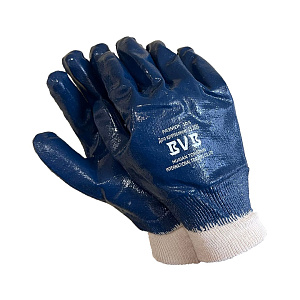 Перчатки из хлопковой подкладки с нитриловым покрытием и вязанной манжетой, размер №10.5