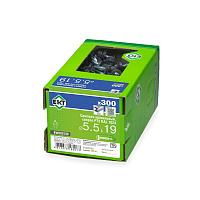 Саморез 5.5 x 19 мм кровельный со сверлом PT3 и резиновой прокладкой, RAL 7024, 300 шт. ЕКТ