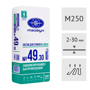 Самонивелирующаяся смесь для стяжки пола Тайфун-Мастер №49-30 SMS, 25 кг