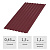 Профнастил МП-20 А 1,5 х 1,15 м (RAL 3005, красный) 0,45 мм - Превью