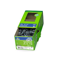 Саморез 5.5 x 19 мм кровельный со сверлом PT3 и резиновой прокладкой, RAL 7024, 300 шт. ЕКТ