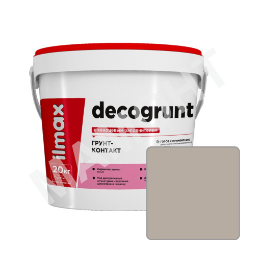 Грунт-контакт с кварцевым заполнителем ilmax decogrunt, 2892P, 20 кг
