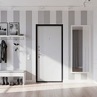 Дверь ЛУАРА Эмаль Бетон графит / Экошагрень белая Промет