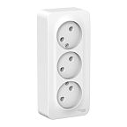 Розетка Systeme Electric BLANCA открытой установки тройная без заземления, белый