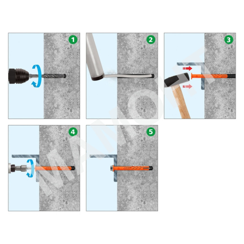 Дюбель рамный с шурупом потай RD-X 10 x 160 мм нейлон ЕКТ (VZ011936)