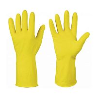 Перчатки хозяйственные латексные желтые, размер L