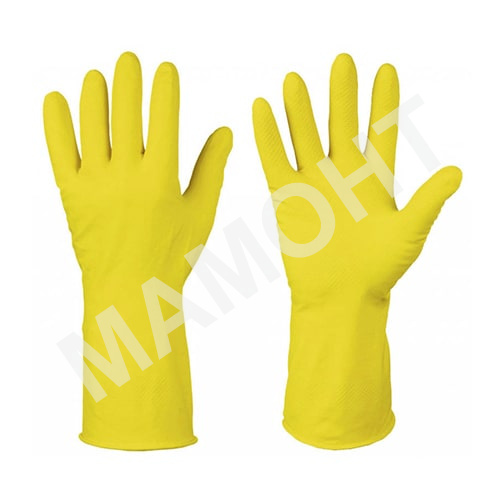 Перчатки хозяйственные латексные желтые, размер L