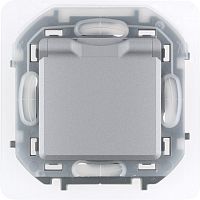 Розетка Legrand INSPIRIA с крышкой, алюминий