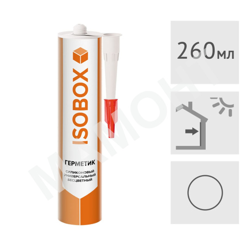 Герметик силиконовый универсальный ISOBOX ТЕХНОНИКОЛЬ, бесцветный, 260 мл