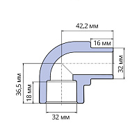 Угольник ПП внутренний / наружный 90° Wavin Ekoplastik