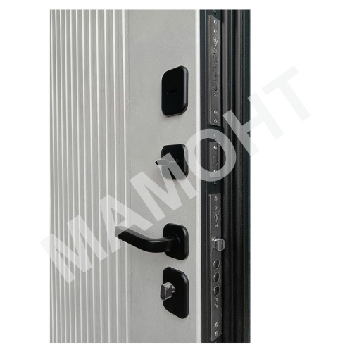 Дверь РОНА Бетон графит / Бетон снежный (+ чёрный муар) Промет - Фото 4