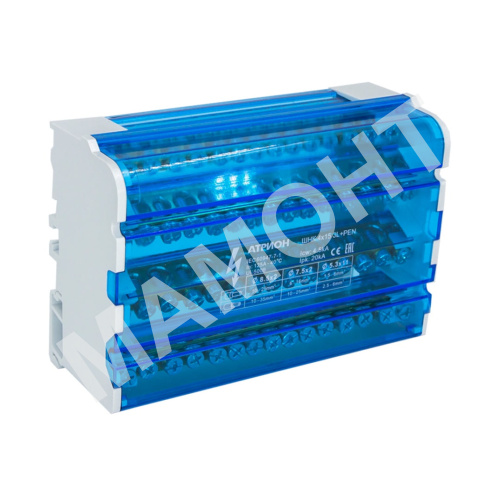 Шина нулевая в корпусе на Din-рейку АТРИОН ШНК 4 х 15 3L+PEN