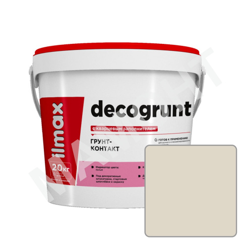 Грунт-контакт с кварцевым заполнителем ilmax decogrunt, 2722P, 20 кг