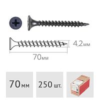 Саморез 4.2*70 мм для монтажа ГКЛ к дереву 250 шт. Koelner