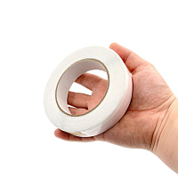 Лента клейкая двухсторонняя красная с не липким краем на верхней стороне, 25 мм х 25 м МАМОНТ