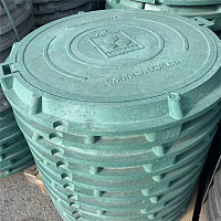 Люк канализационный композитный легкий Sandcore A15 зеленый