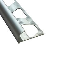 Уголок для плитки алюминиевый полукруглый Profiling ПО-10 серебро 2,7 м