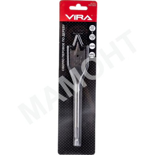 Сверло перовое по дереву 22 х 152 мм VIRA (557022)