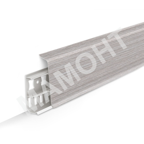 Плинтус напольный 70 мм Ideal Деконика 253 Ясень серый