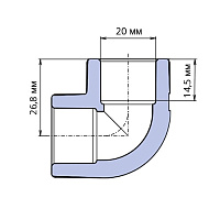 Угольник ПП 90° Wavin Ekoplastik
