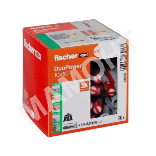 Дюбель распорный универсальный 10 x 50 мм (50 шт.) Fischer DUOPOWER (535456K)