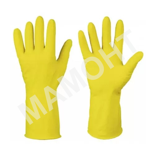Перчатки хозяйственные латексные желтые, размер XL
