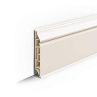 Плинтус напольный фигурный 80 мм 2,2 м Ideal Дюра, 033 Кремово-белый
