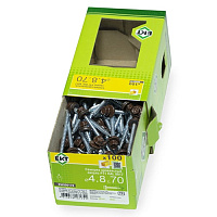 Саморез 4.8 x 70 мм кровельный со сверлом PT1 и резиновой прокладкой, RAL 8017, 100 шт. ЕКТ