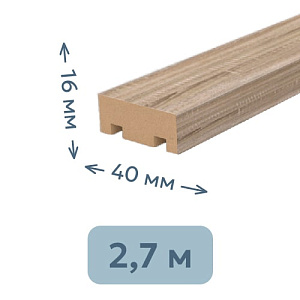 Интерьерная рейка МДФ STELLA Бриона Дуб Винтаж 16 x 40 x 2700 мм