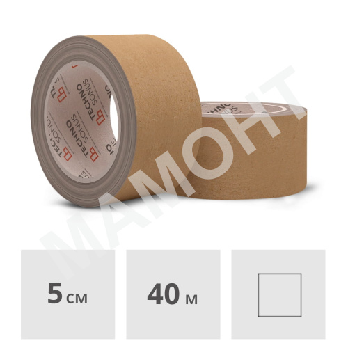 Лента бумажная самоклеящаяся для мест реза и стыков ТехноСонус Соноплат 50 мм, 40 м