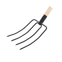 Вилы навозные 4-рогие (чёрная сталь) с черенком