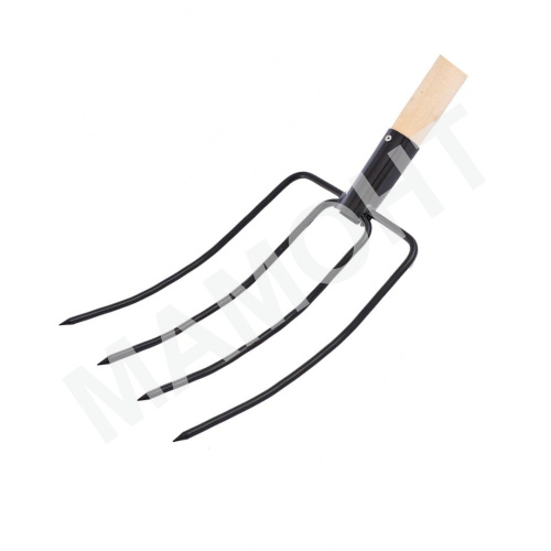 Вилы навозные 4-рогие (чёрная сталь) с черенком