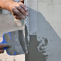 Уголок фасадный штукатурный ПВХ с сеткой, 70*70 мм, 3 м