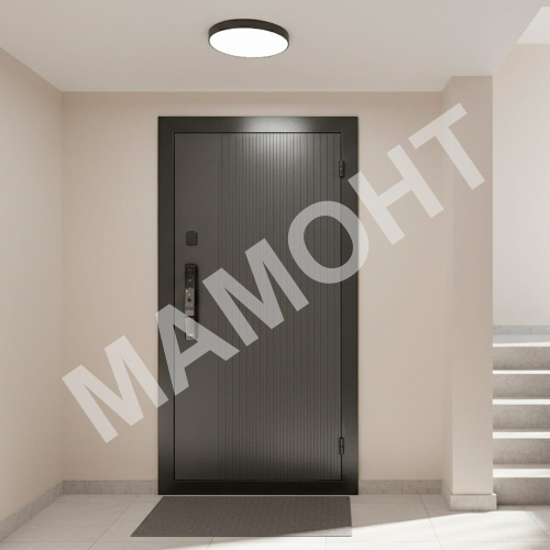 Дверь РОНА СМАРТ Бетон графит / Шагрень белая (+ черный муар) Промет - Фото 3