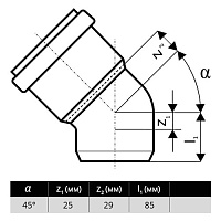 Отвод 45° ПВХ для наружной канализации KGB