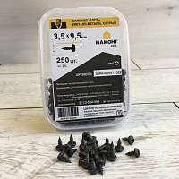 Саморез 3.5*9.5 мм для листового металла "клоп", фосфат, острый 250 шт. МАМОНТ