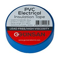 Изолента ПВХ 18 мм х 10 м синяя Gunsan