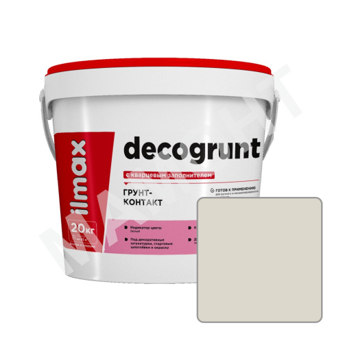 Грунт-контакт с кварцевым заполнителем ilmax decogrunt, 2652P, 20 кг