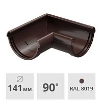 Угол желоба 90° Docke Lux ПВХ 141 мм, шоколад
