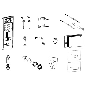 Инсталляция для унитаза 3 в 1 с кнопкой 301, AV Engineering (AVW31-301)
