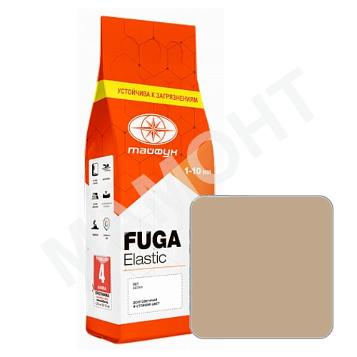 Затирка для швов Тайфун FUGA Elastic №020 бежевая, 2 кг