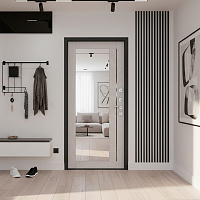 Дверь МАРС 12 Зеркало Антрацит / Эшвайт Промет