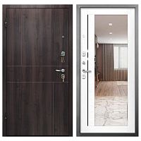 Дверь УРБАН Зеркало РЕФЛЕКТ ЛАРЧЕ Орех темный / Бьянко Промет