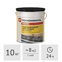 Мастика Aquamast для гидроизоляции кровли битумно-резиновая, 10 кг