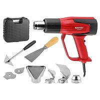 Термовоздуходувка (строительный фен) WORTEX HG 6020-1 в чемодане + набор сопл