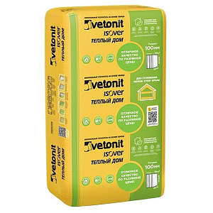 Плиты из стекловолокна 10 см Vetonit Isover Warm House Slab Теплый Дом 5,0 м2