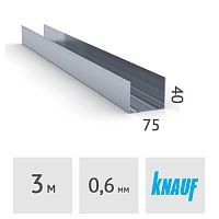 Профиль направляющий Knauf UW 75x40 мм, сталь 0.6 мм