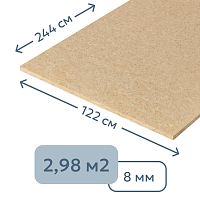 Древесностружечная плита (ДСП) 2440 х 1220 х 8 мм (2,5 мм)