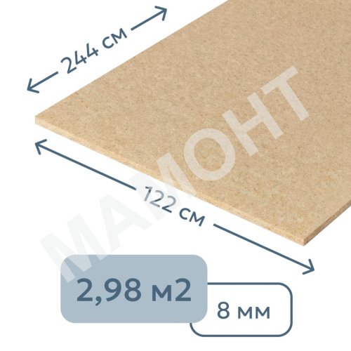 Древесностружечная плита (ДСП) 2440 х 1220 х 8 мм (2,5 мм)