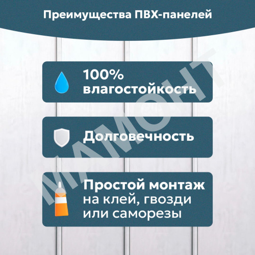 Панель ПВХ Европрофиль Белая матовая (3000 х 250 х 8 мм) 4 шт. - Фото 2